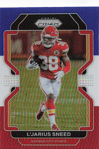 2021 Prizm Football Green Prizm Red White Blue L'Jarius Sneed #195