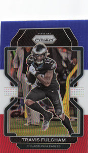 2021 Prizm Football Green Prizm Red White Blue Travis Fulgham #218