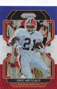 2021 Prizm Football Green Prizm Red White Blue Eric Metcalf #269