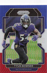 2021 Prizm Football Green Prizm Red White Blue Tyus Bowser #286