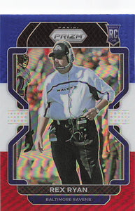 2021 Prizm Football Green Prizm Red White Blue Rex Ryan #289 RC