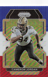 2021 Prizm Football Green Prizm Red White Blue Cameron Jordan #306