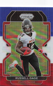 2021 Prizm Football Green Prizm Red White Blue Russell Gage #325