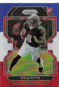 2021 Prizm Football Green Prizm Red White Blue Kyle Pitts #341 RC