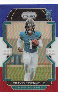2021 Prizm Football Green Prizm Red White Blue Travis Etienne Jr. #344 RC