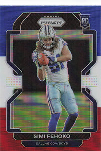 2021 Prizm Football Green Prizm Red White Blue Simi Fehoko #371 RC