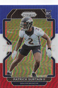 2021 Prizm Football Green Prizm Red White Blue Patrick Surtain II #374 RC