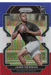 2021 Prizm Football Green Prizm Red White Blue Jamie Newman #397 RC