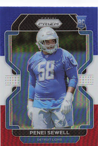 2021 Prizm Football Green Prizm Red White Blue Penei Sewell #429 RC