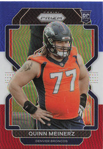 2021 Prizm Football Green Prizm Red White Blue Quinn Meinerz #430 RC