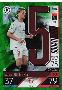 2022-23 Topps Match Attax UEFA Champions & Europa Leagues Extra Squad Zone Emerald Kasper Dolberg #SZ-5