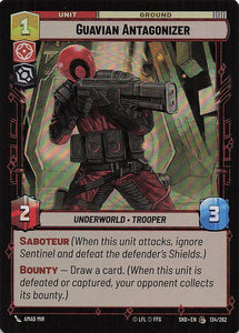 Star Wars Unlimited: Shadows of the Galaxy Foil #134 Guavian Antagonizer