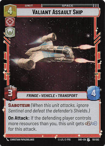 Star Wars Unlimited: Shadows of the Galaxy Foil #151 Valiant Assault Ship