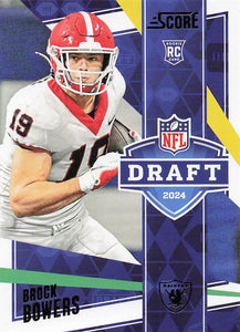 2024 Score Football NFL Draft Brock Bowers #17 RC