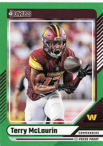 2024 Donruss Football Press Proof Green Terry McLaurin #34