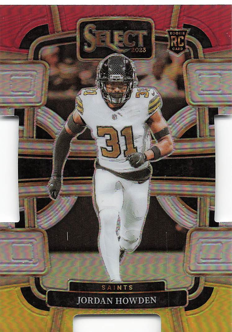2023 Select Football Red & Yellow Prizm Die-Cut Jordan Howden #70 RC