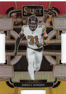 2023 Select Football Red & Yellow Prizm Die-Cut Jordan Howden #70 RC