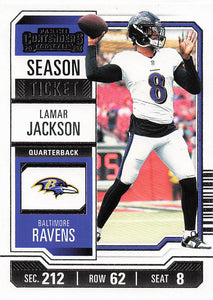 2023 Panini Contenders Retail Season Ticket Lamar Jackson #9