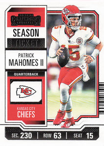 2023 Panini Contenders Retail Season Ticket Patrick Mahomes II #51
