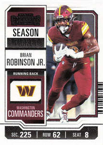2023 Panini Contenders Retail Season Ticket Brian Robinson Jr. #98