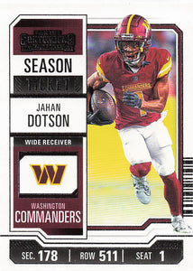 2023 Panini Contenders Retail Season Ticket Jahan Dotson #99