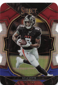 2022 Select Football Red and Blue Die-Cut Prizm Kyle Pitts #37