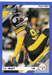 2019 Donruss Football Variation Press Proof Blue T.J. Watt #216V