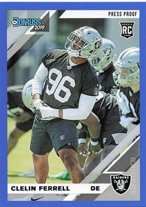 2019 Donruss Football Press Proof Blue Clelin Ferrell #254 RC