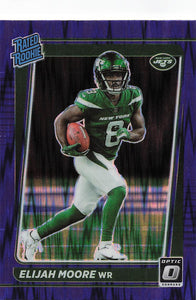 2021 Donruss Optic Football Purple Shock Prizm Elijah Moore #216 RC