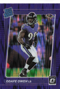 2021 Donruss Optic Football Purple Shock Prizm Odafe Oweh #258 RC