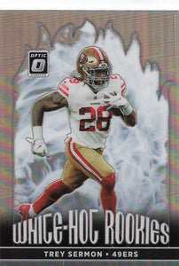 2021 Donruss Optic Football White Hot Rookies Holo Trey Sermon #WHR-10