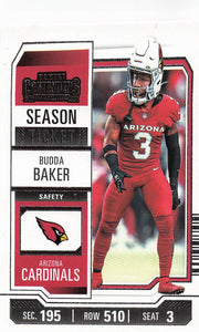 2023 Panini Contenders Retail Season Ticket Budda Baker #1