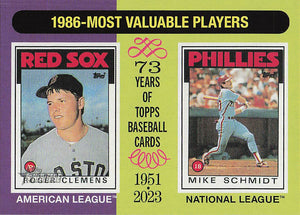2024 Topps Heritage Baseball MVP Roger Clemens - Mike Schmidt #197