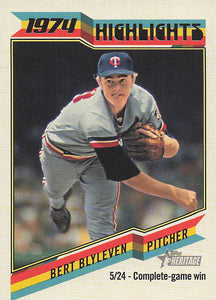 2023 Topps Heritage High Number 1974 Highlights Bert Blyleven #74H-7