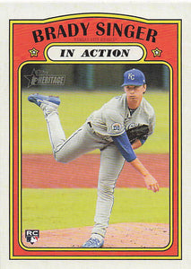 2021 Topps Heritage Baseball Brady Singer #130 RC