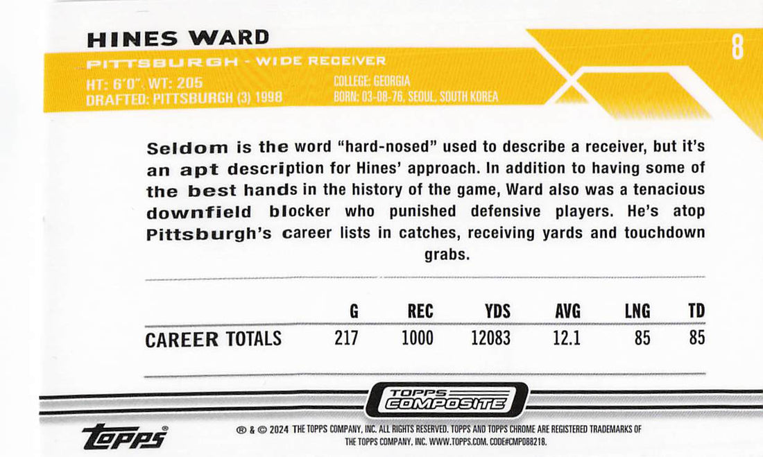 2023 Topps Composite Chrome Hines Ward #8