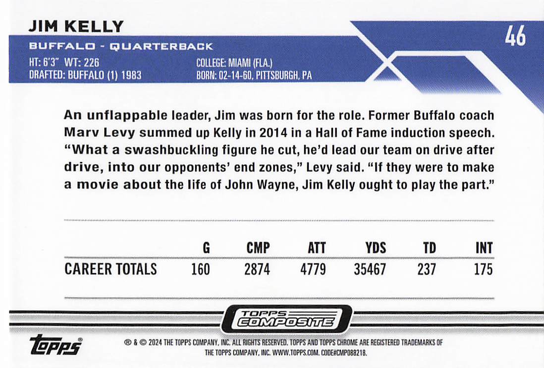 2023 Topps Composite Chrome Jim Kelly #46