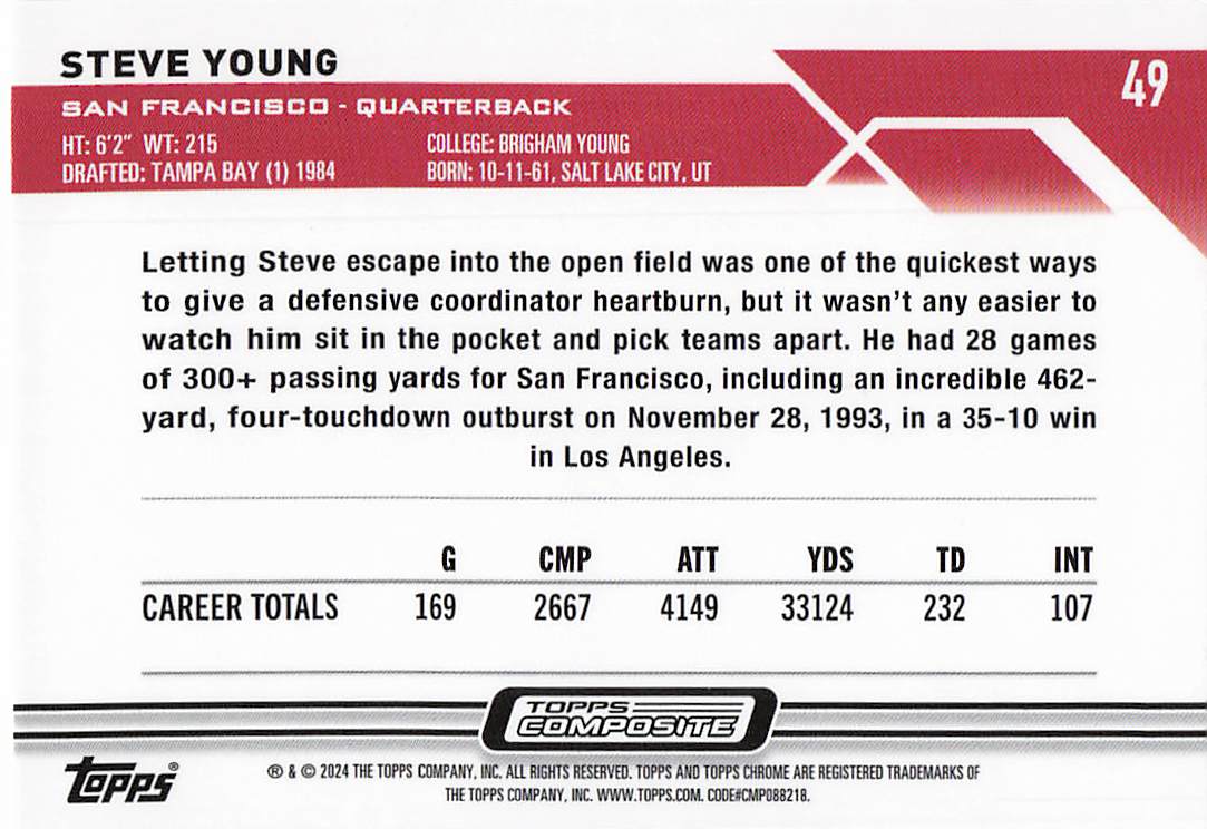 2023 Topps Composite Chrome Steve Young #49