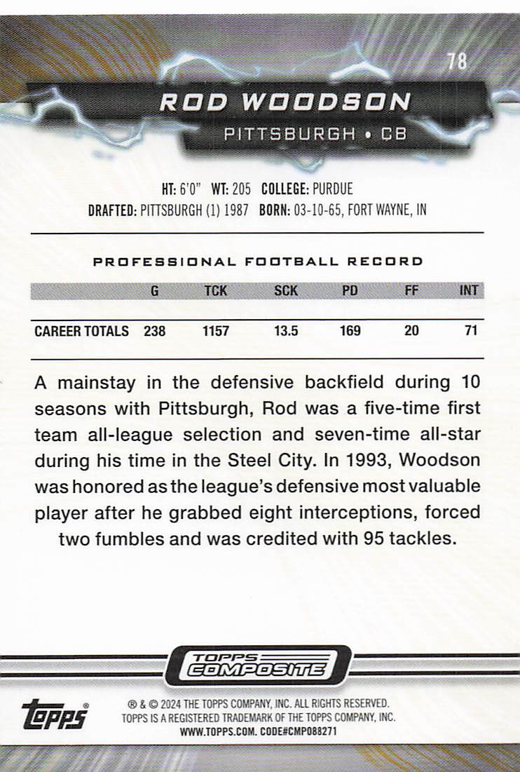 2023 Topps Composite Chrome Rod Woodson #78