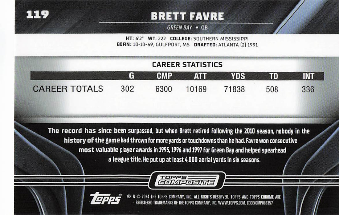 2023 Topps Composite Black Brett Favre #119