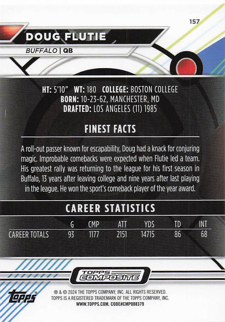 2023 Topps Composite Finest Doug Flutie #157