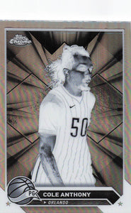 2023-24 Topps Chrome Basketball Negative Refractor Cole Anthony #62