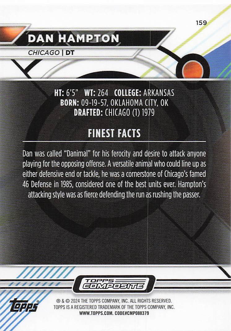 2023 Topps Composite Finest Dan Hampton #159