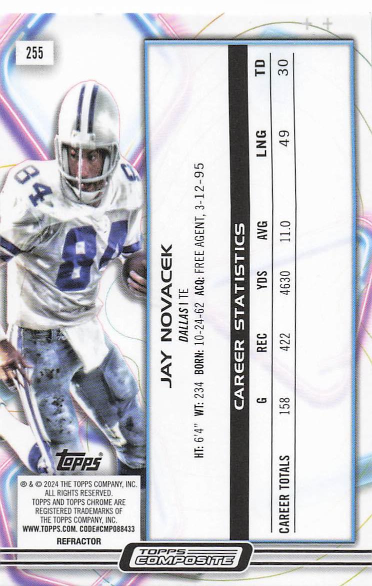 2023 Topps Composite Cosmic Chrome Refractor Jay Novacek #255