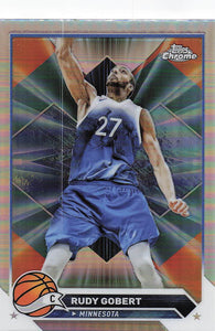 2023-24 Topps Chrome Basketball Refractor Rudy Gobert #38