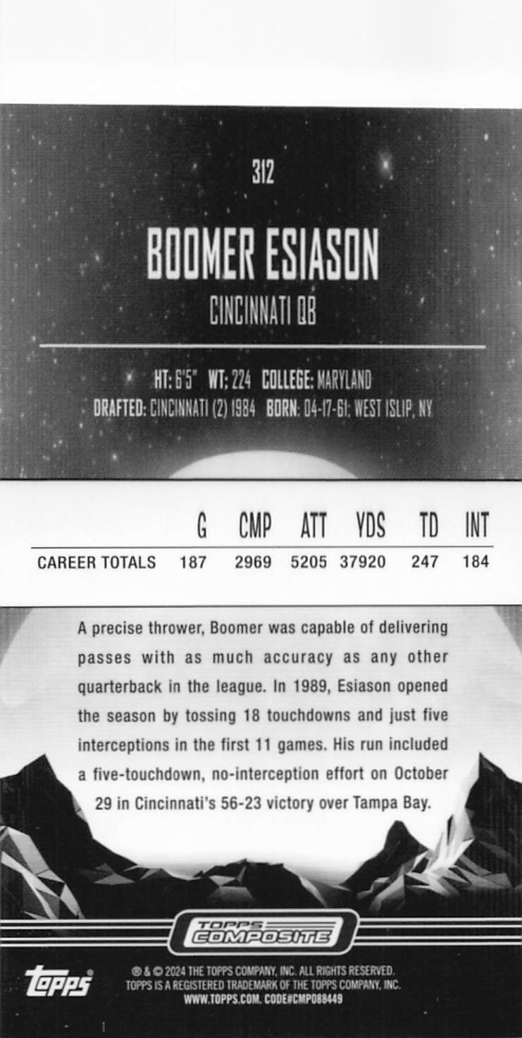 2023 Topps Composite Midnight Boomer Esiason #312