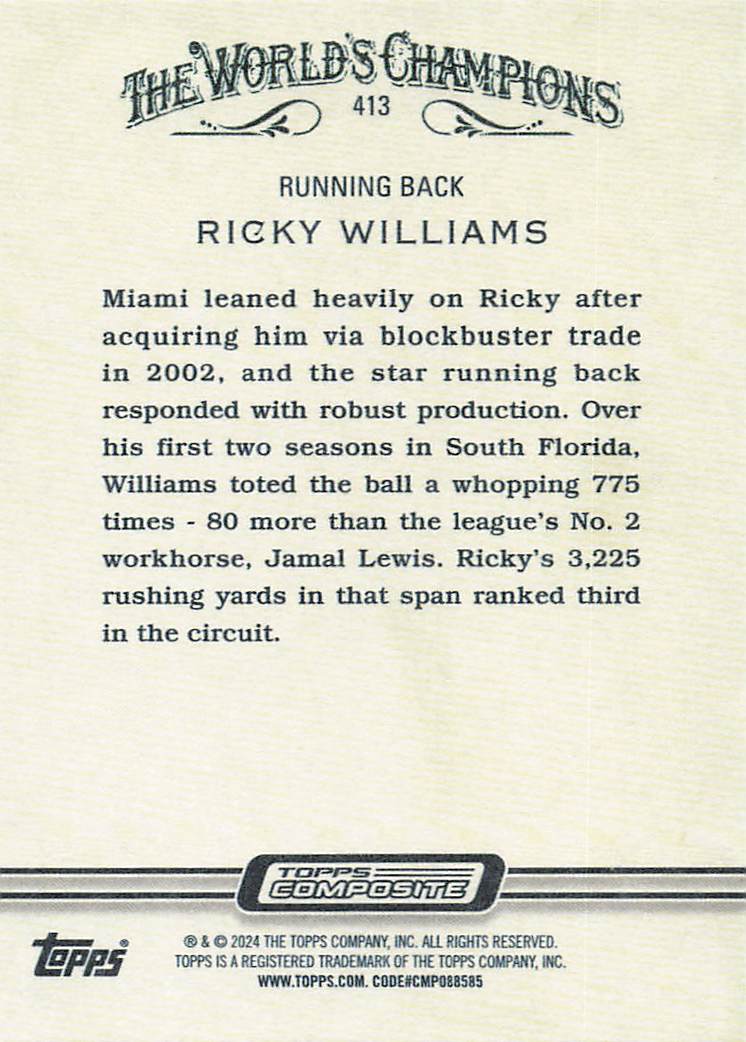 2023 Topps Composite Allen & Ginter Ricky Williams #413