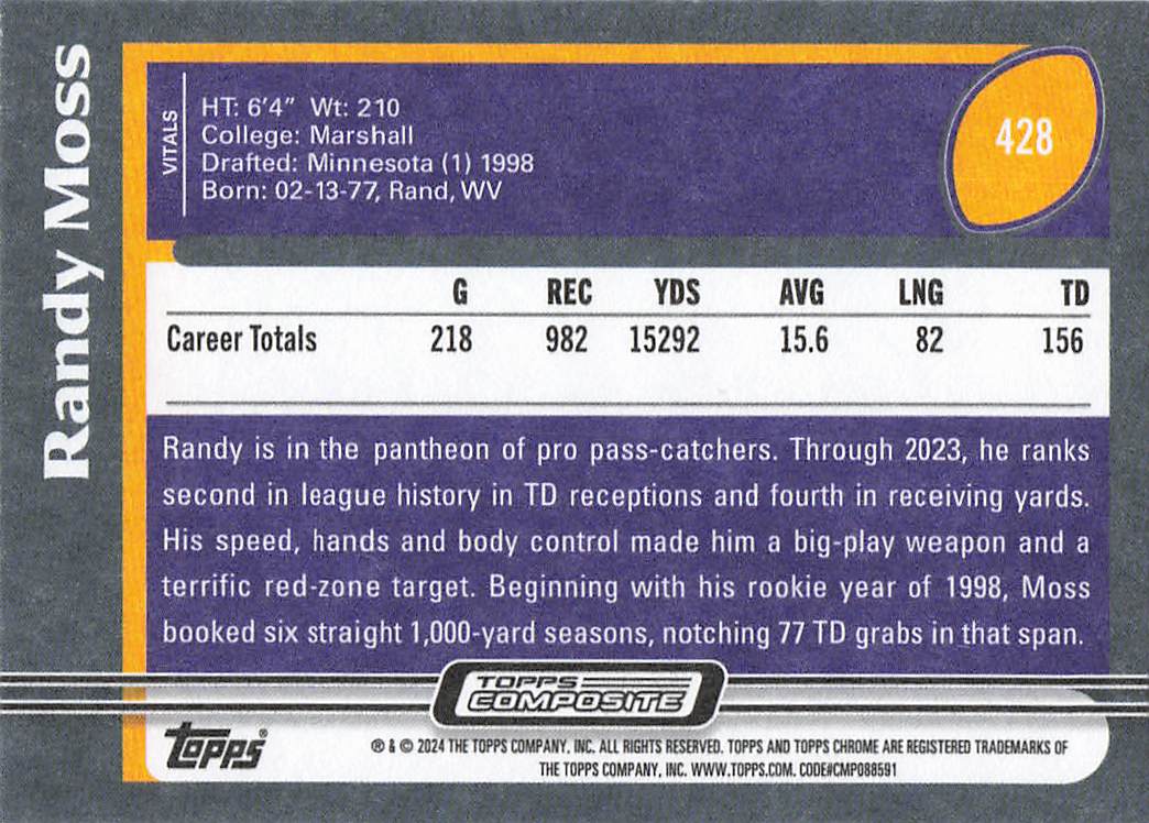 2023 Topps Composite Archive Randy Moss 428