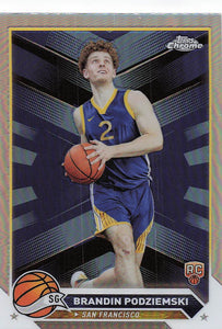 2023-24 Topps Chrome Basketball Refractor Brandon Podziemski #190 RC