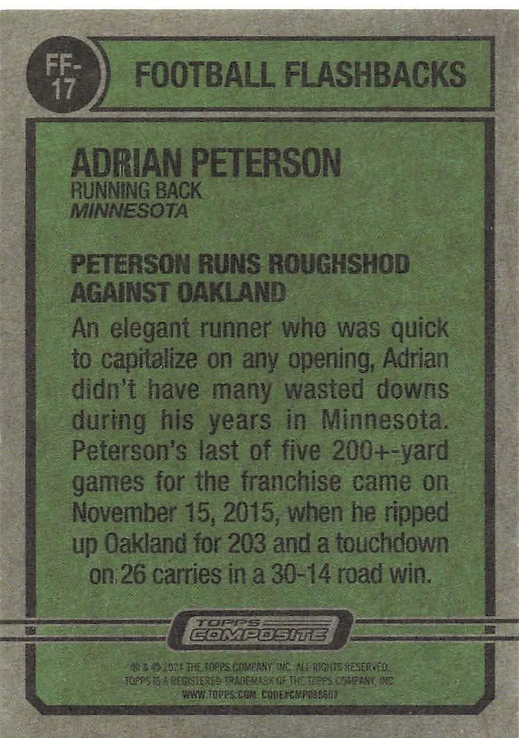 2023 Topps Composite Football Flashbacks Adrian Peterson #FF-17